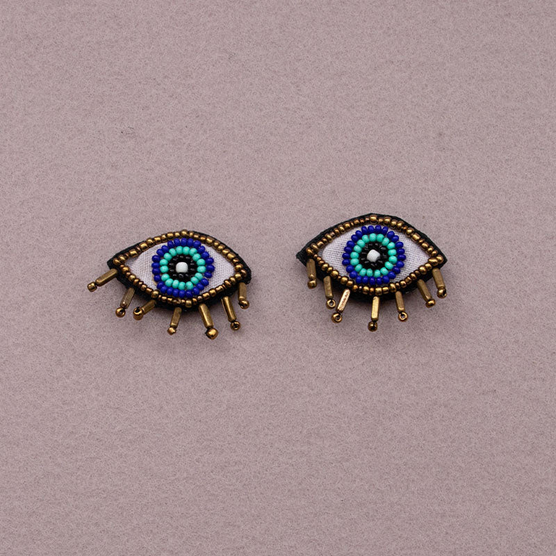 Buy Gold Plated Stones Evil Eye Studded Earrings by Esme by Aashna Dalmia  Online at Aza Fashions.